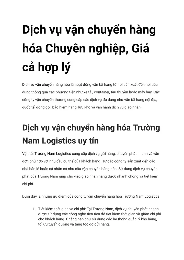 PPT Vận Chuyển Hàng Hoá PowerPoint Presentation free download ID