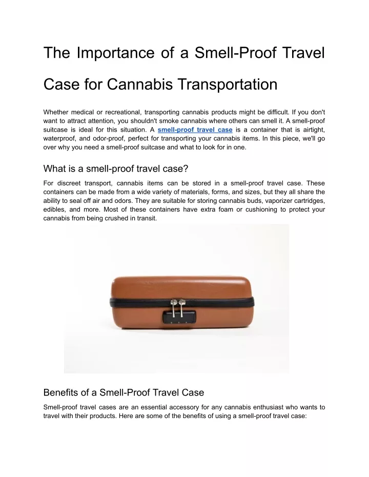 Ppt The Importance Of A Smell Proof Travel Case For Cannabis