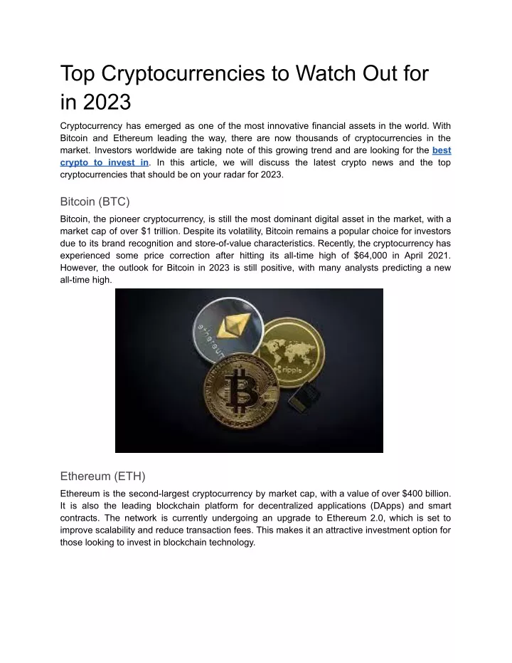 Ppt Top Cryptocurrencies To Watch Out For In Powerpoint