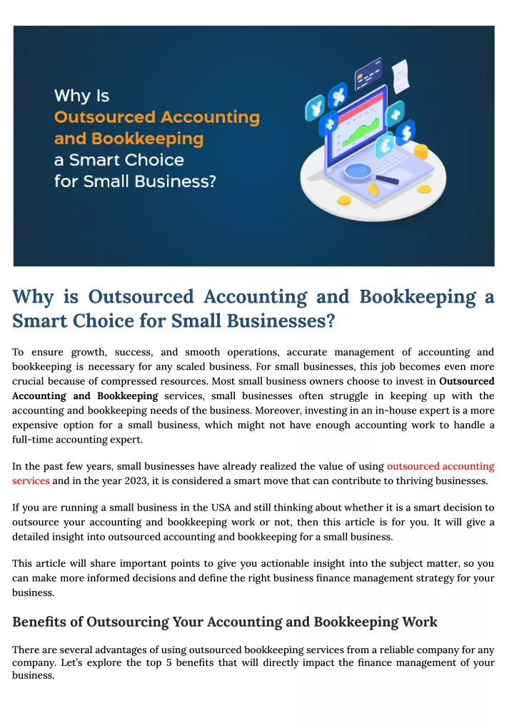 Ppt Why Is Outsourced Accounting And Bookkeeping A Smart Choice For