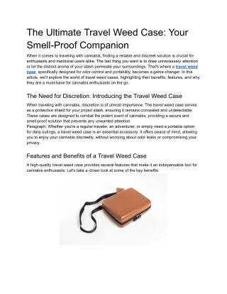 PPT The Ultimate Weed Case Guide Your Smell Proof Carrying Companion