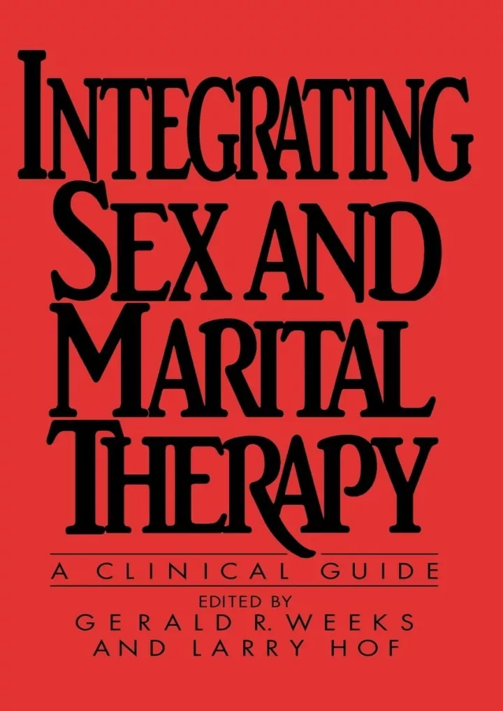 Ppt Read Pdf Integrating Sex And Marital Therapy A Clinical Guide