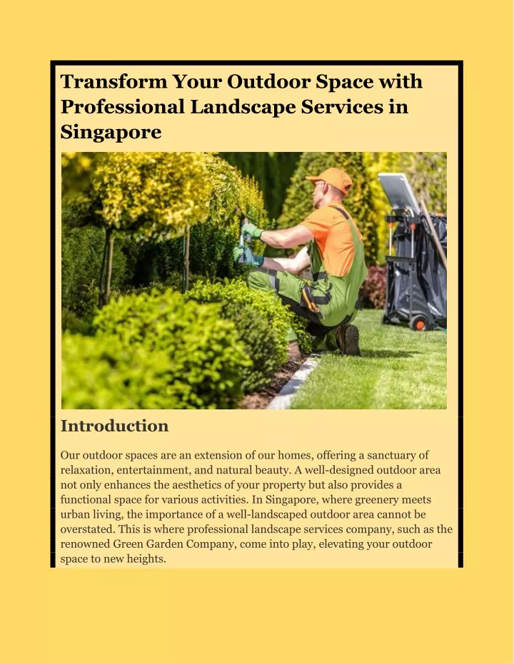 PPT Transform Your Outdoor Space With Professional Landscape Services