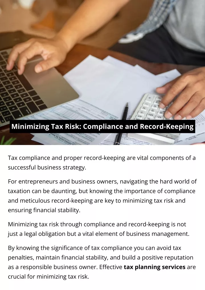 Ppt Minimizing Tax Risk Compliance And Record Keeping Powerpoint