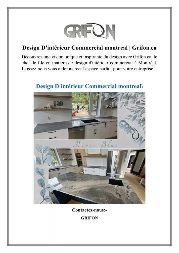 PPT Design D intérieur Commercial montreal Grifon ca PowerPoint