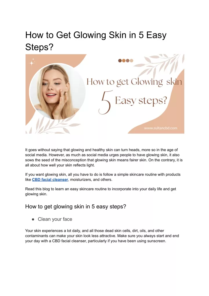 PPT How To Get Glowing Skin In 5 Easy Steps PowerPoint Presentation