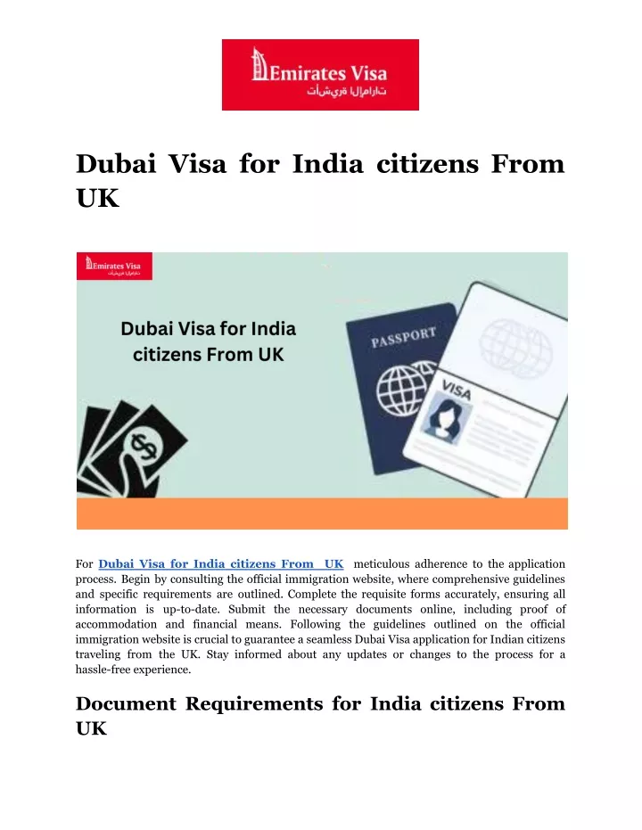 PPT Dubai Visa For India Citizens From UK PowerPoint Presentation