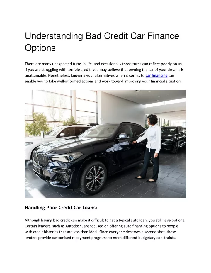 PPT Understanding Bad Credit Car Finance Options PowerPoint