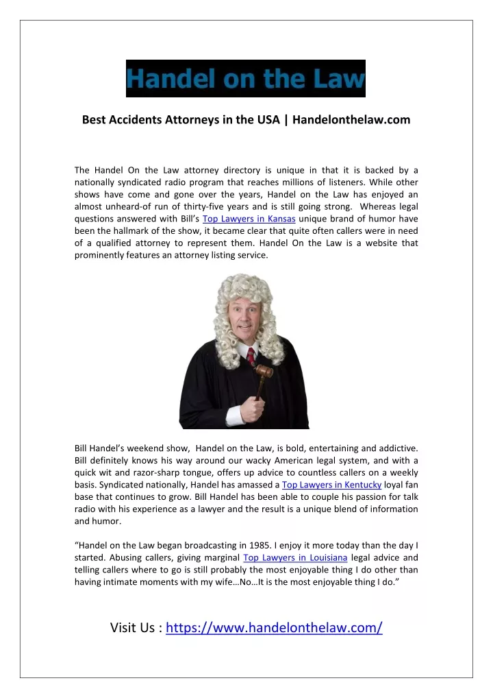 PPT Best Accidents Attorneys In The USA Handelonthelaw PowerPoint