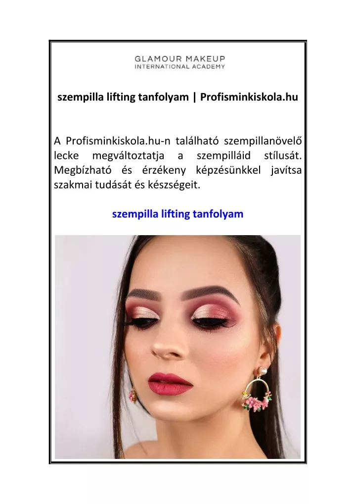 PPT Szempilla Lifting Tanfolyam Profisminkiskola Hu PowerPoint