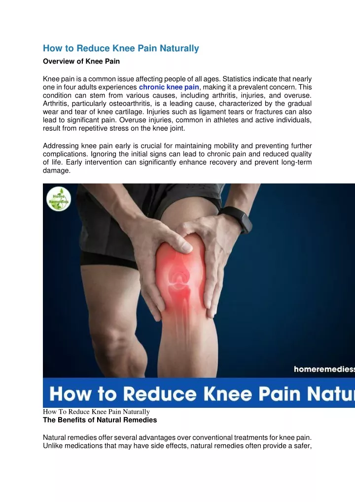 Ppt How To Reduce Knee Pain Naturally Powerpoint Presentation Free