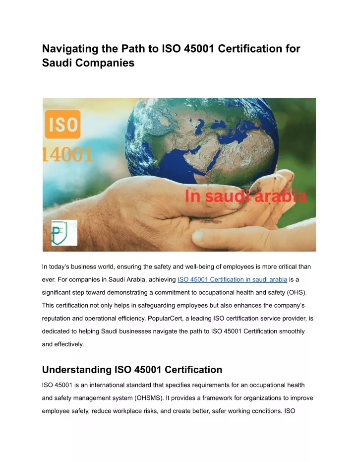 Ppt Navigating The Path To Iso Certification For Saudi