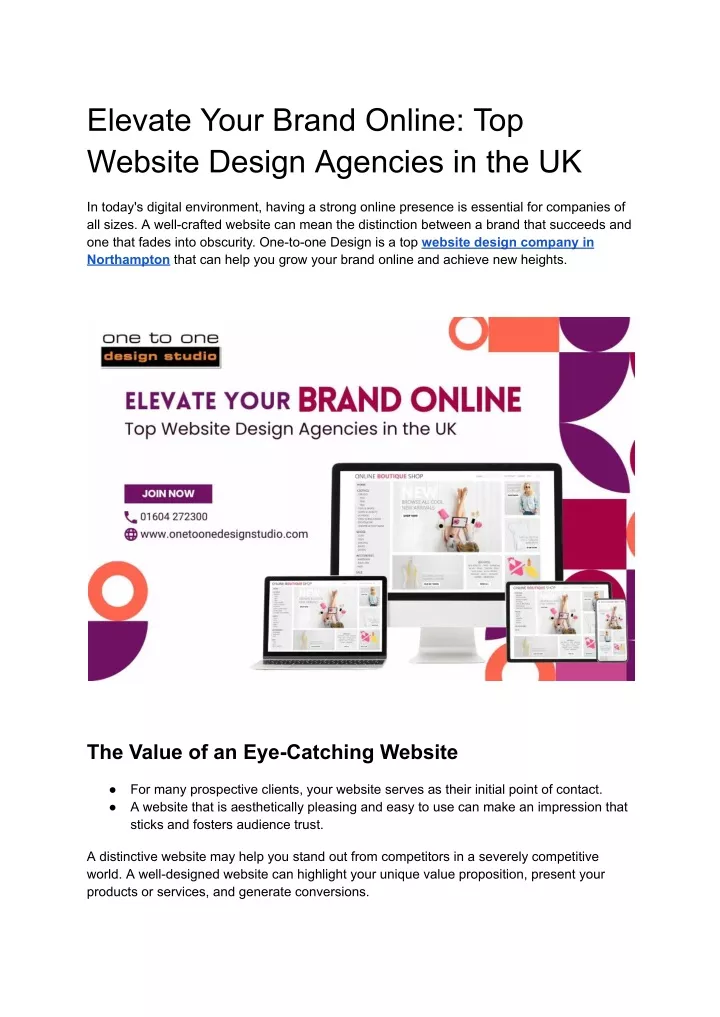 Ppt Elevate Your Brand Online Top Website Design Agencies In The Uk