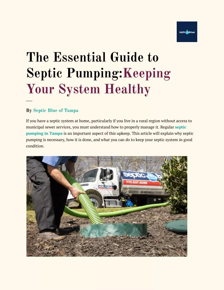 Ppt The Essential Guide To Septic Pumpingkeeping Your System Healthy