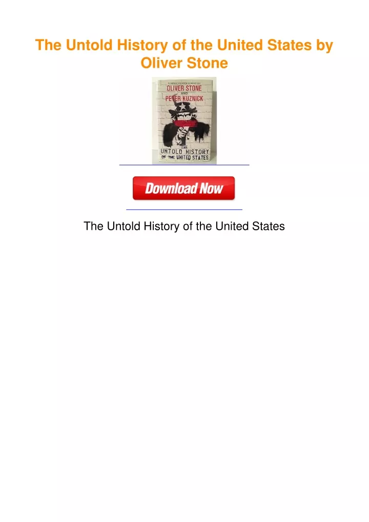 PPT The Untold History Of The United States By Oliver Stone