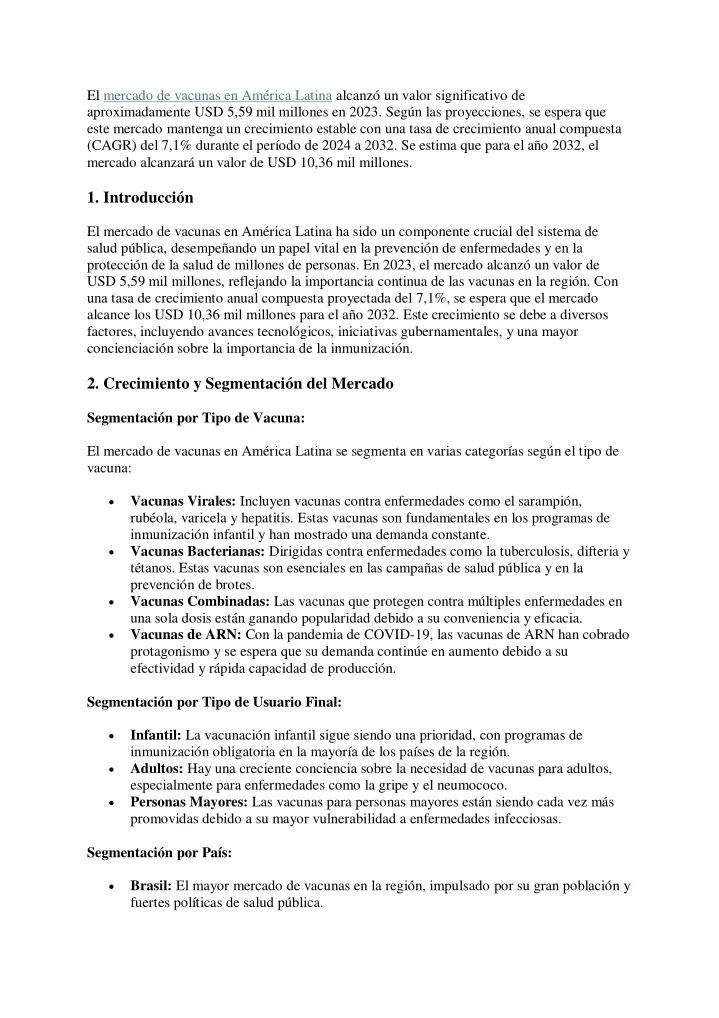 PPT Mercado de Vacunas en América Latina Informe 2032 PowerPoint