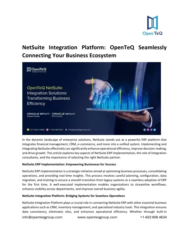 PPT NetSuite Integration Platform OpenTeQ Seamlessly Connecting Your