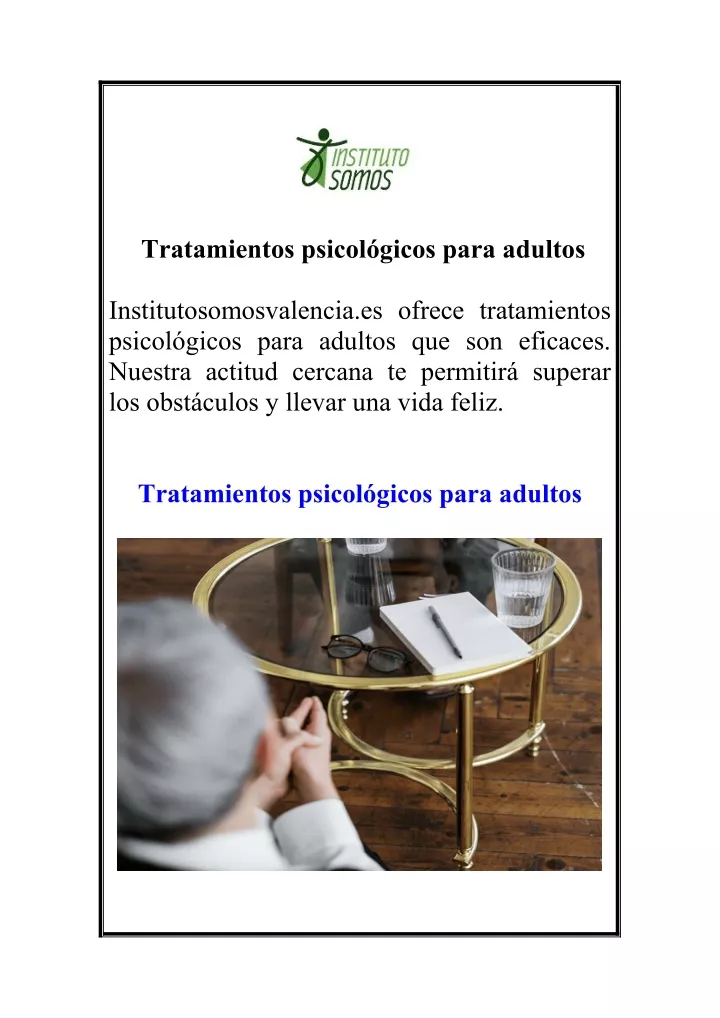 Ppt Tratamientos Psicol Gicos Para Adultos Powerpoint Presentation