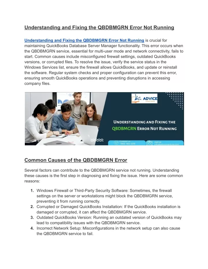 Ppt Understanding And Fixing The Qbdbmgrn Error Not Running