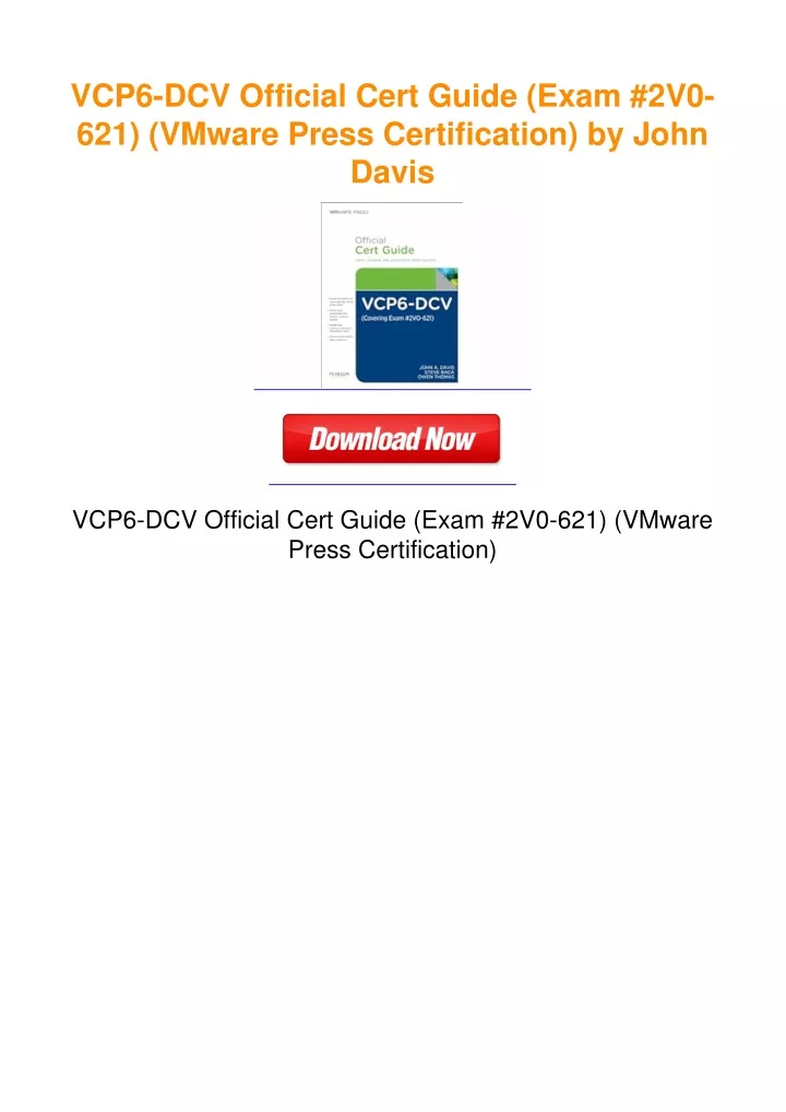 Ppt Vcp Dcv Official Cert Guide Exam V Vmware Press