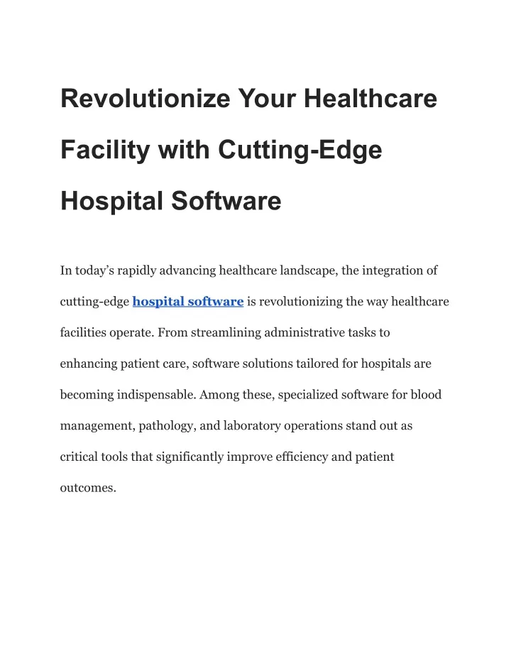 Ppt Revolutionize Your Healthcare Facility With Cutting Edge Hospital