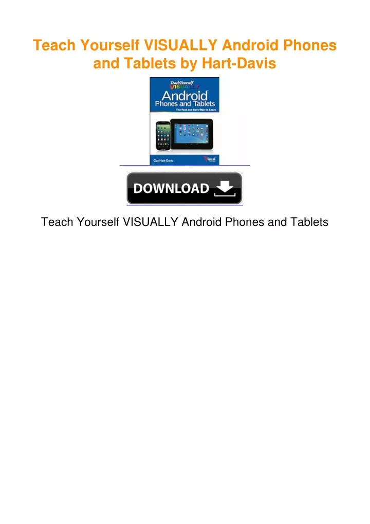 Ppt Teach Yourself Visually Android Phones And Tablets By Hart Davis