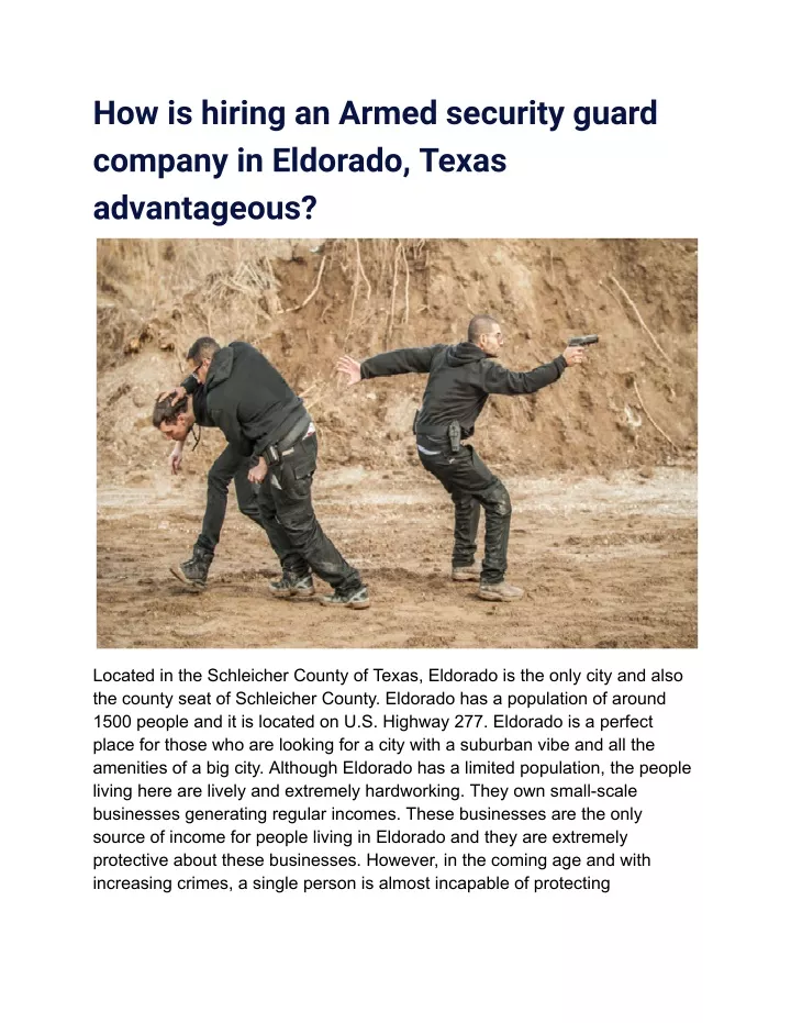 PPT How Is Hiring An Armed Security Guard Company In Eldorado Texas