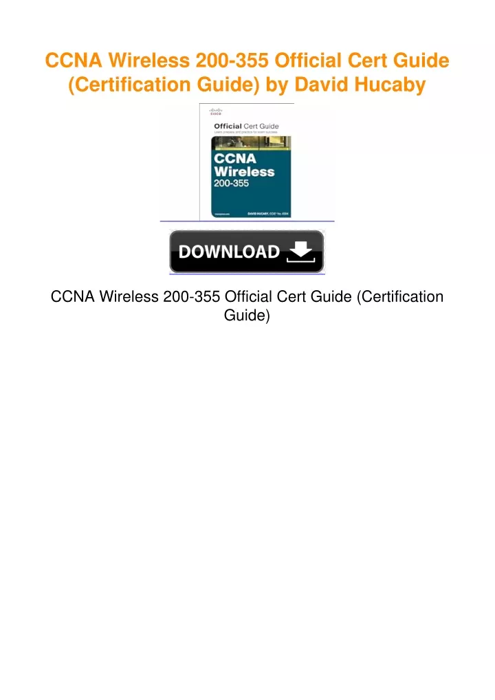 PPT CCNA Wireless 200 355 Official Cert Guide Certification Guide