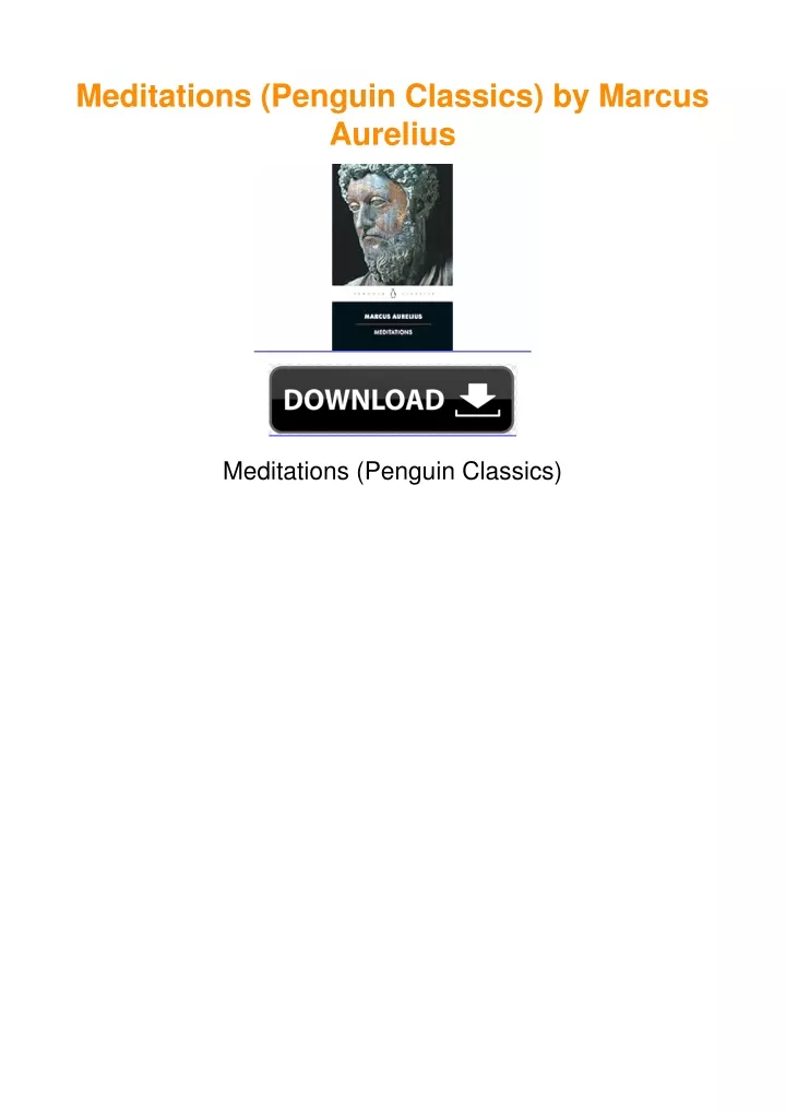 PPT Meditations Penguin Classics By Marcus Aurelius PowerPoint