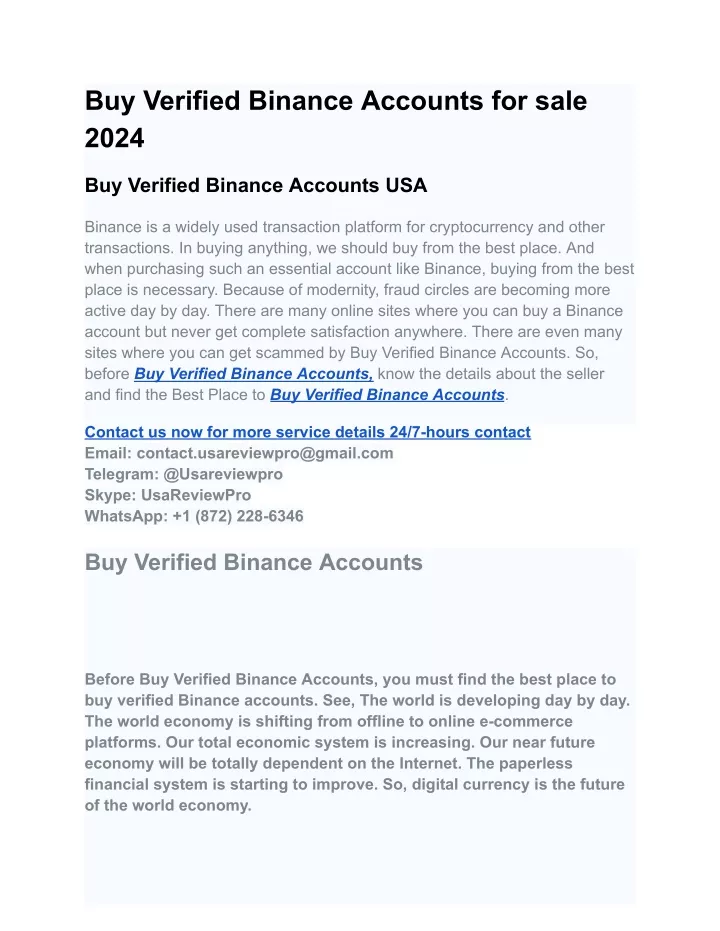 PPT Buy Verified Binance Accounts For Sale 2024 PowerPoint