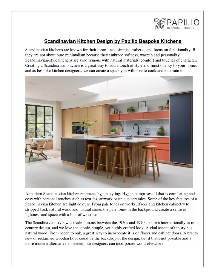 scandinavian kitchen design by papilio bespoke