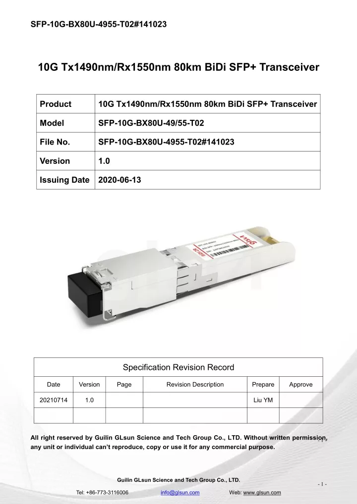 sfp 10g bx80u 4955 t02 141023