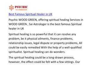 Best Famous Spiritual Healer in UK