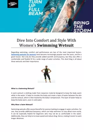 Dive Into Comfort and Style With Women