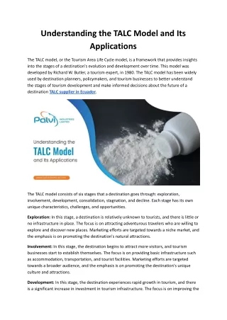 Understanding the TALC Model and Its Applications