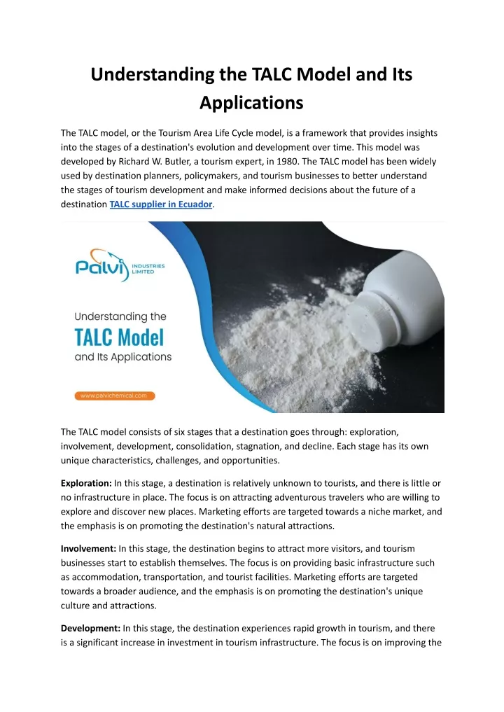 understanding the talc model and its applications