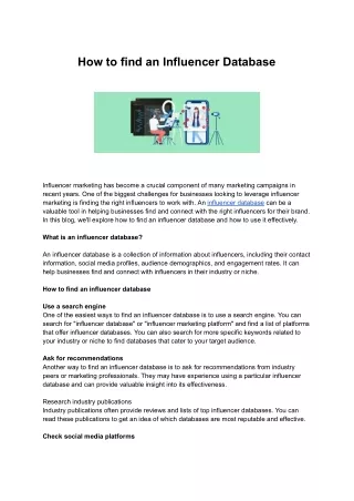 how to find an influencer database
