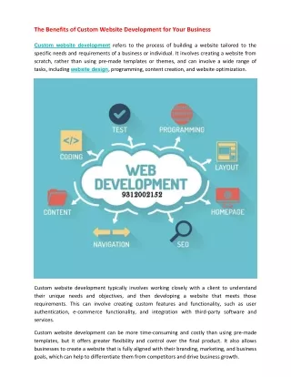 the benefits of custom website development