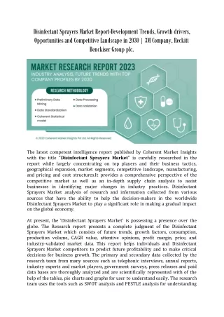 disinfectant sprayers market report development
