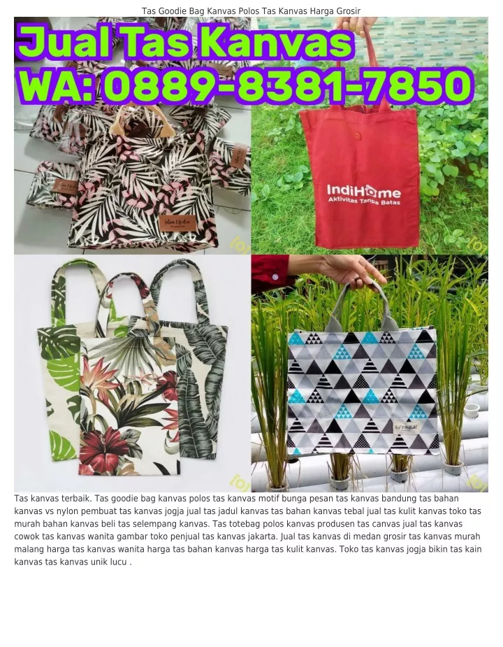 tas goodie bag kanvas polos tas kanvas harga