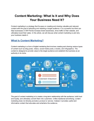 content marketing what is it and why does your