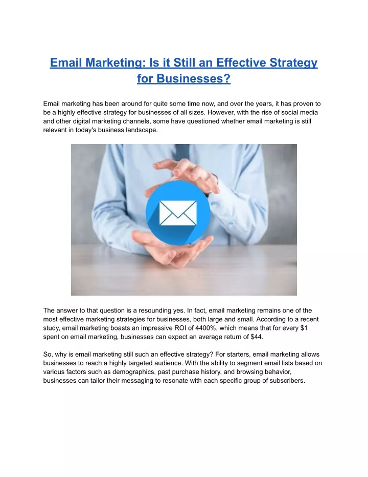 email marketing is it still an effective strategy