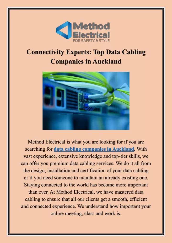 connectivity experts top data cabling companies