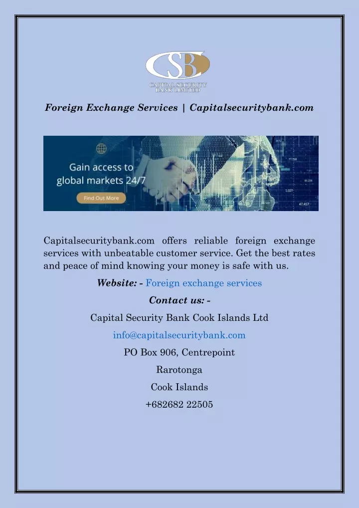 foreign exchange services capitalsecuritybank com