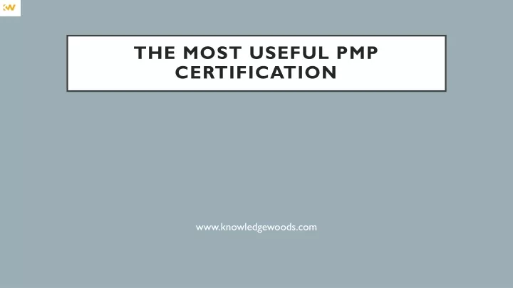 the most useful pmp certification