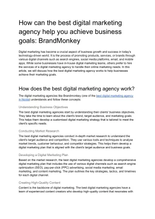 Best Digital Marketing Agency In Noida - Brandmonkey
