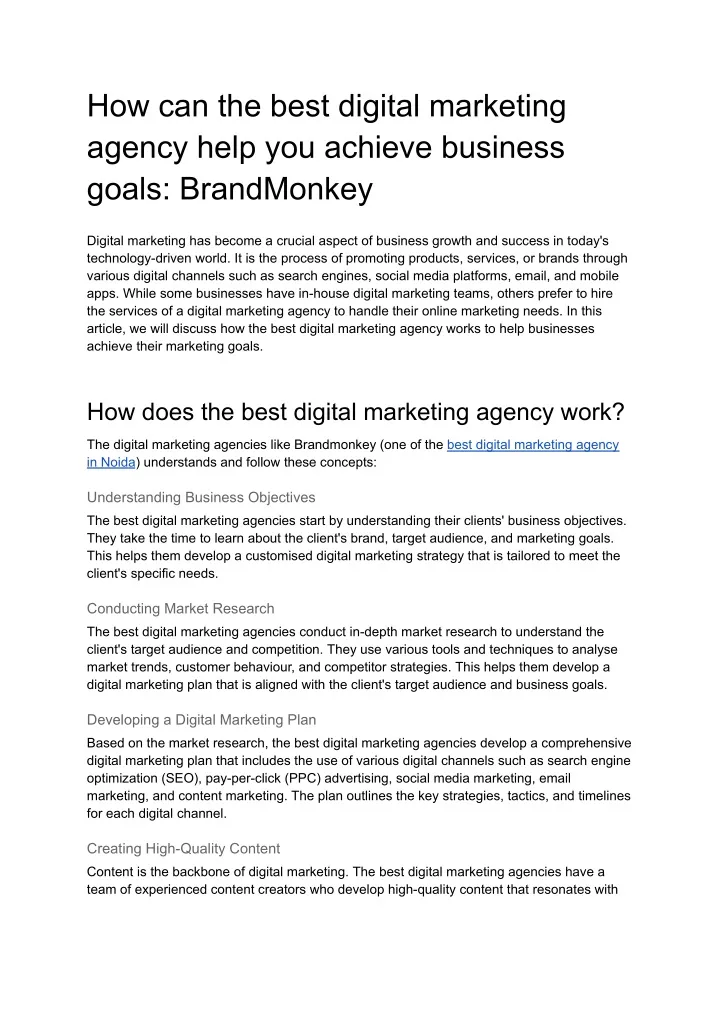 how can the best digital marketing agency help