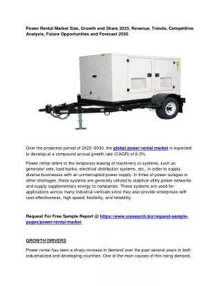 power rental market size growth and share 2023