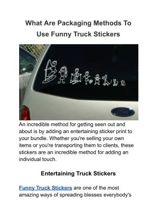 what are packaging methods to use funny truck