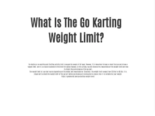 What Is The Go Karting Weight Limit?